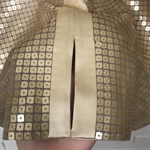 W by Worth Champagne Shimmer Sequin Sheath Dress Size 2 - Picture 9 of 10